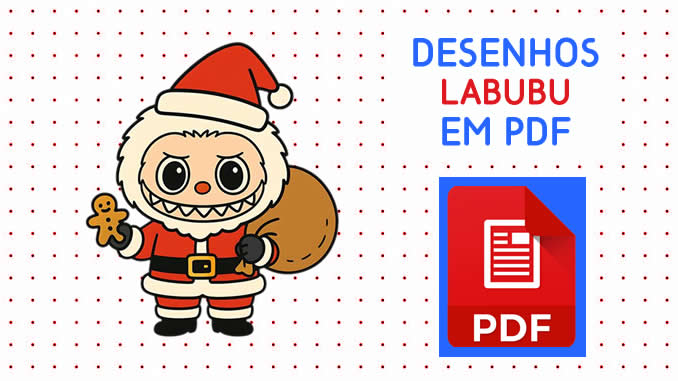 Desenhos de Labubu de Natal em PDF