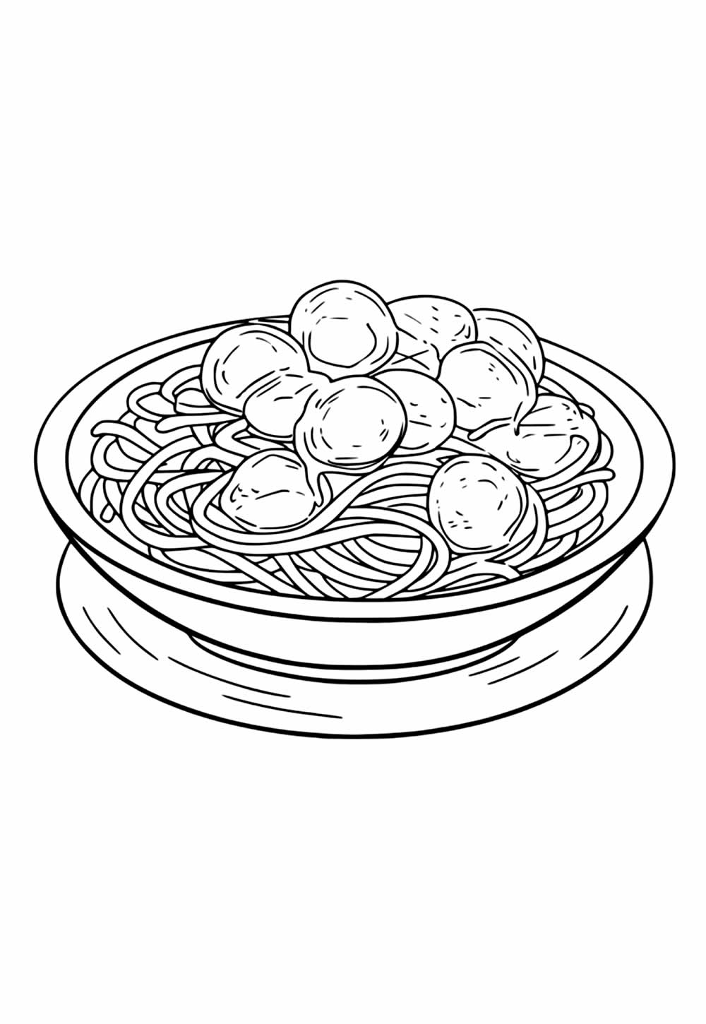 Desenho de Macarrão para pintar