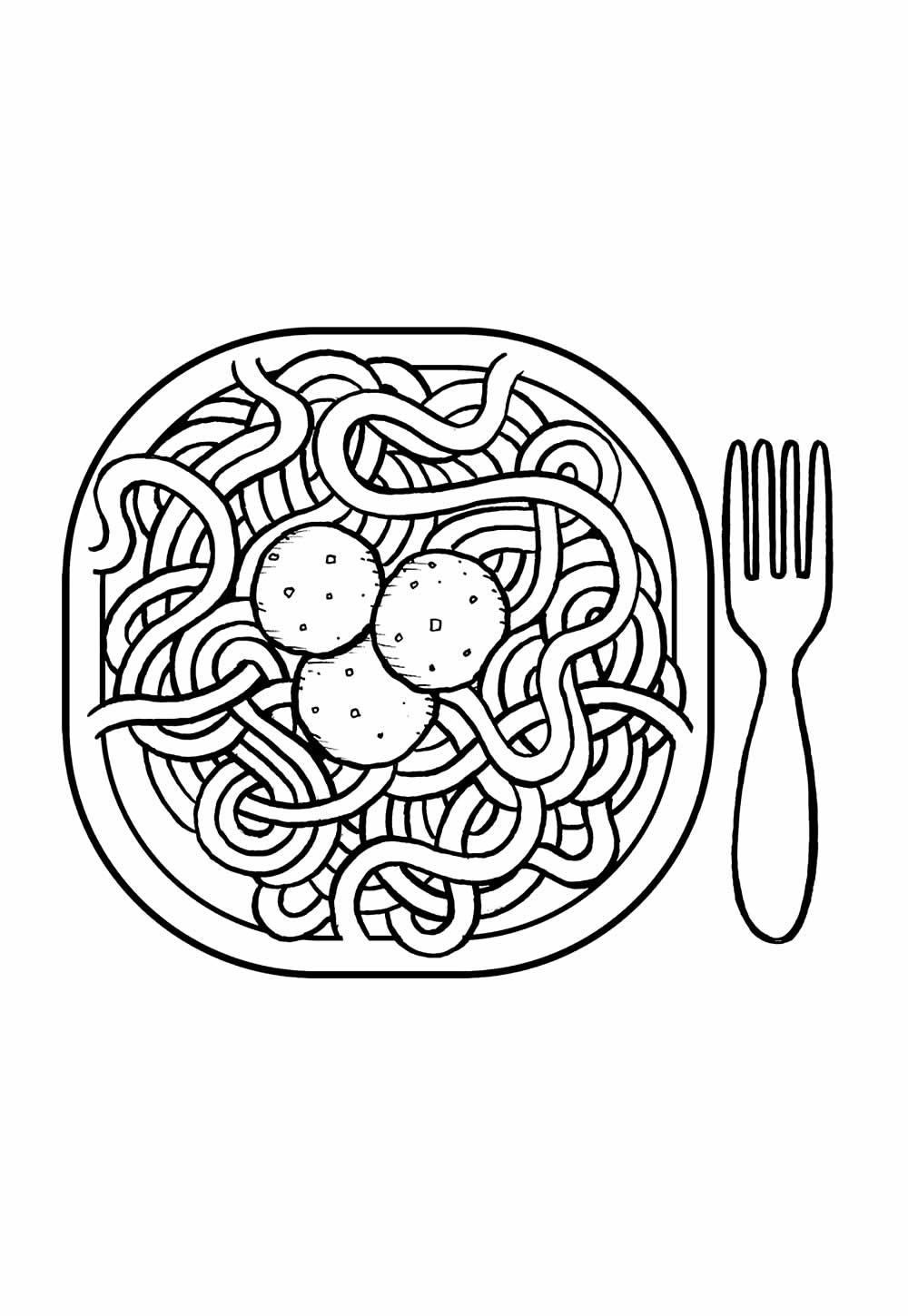 Desenho de Macarrão para imprimir