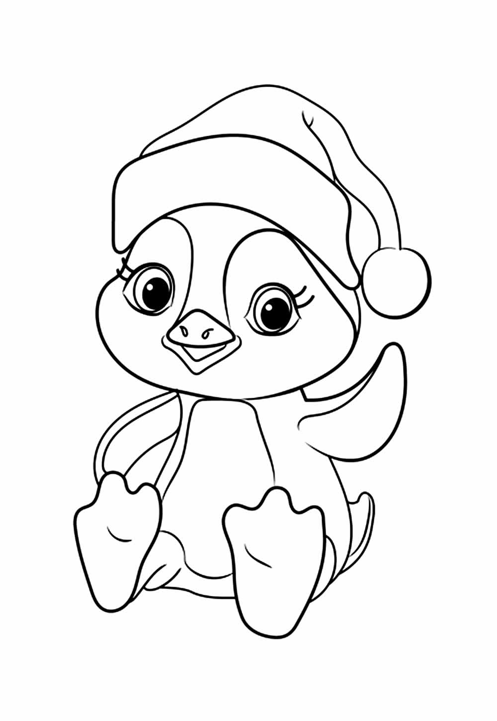 Desenho de Pinguim de Natal para colorir