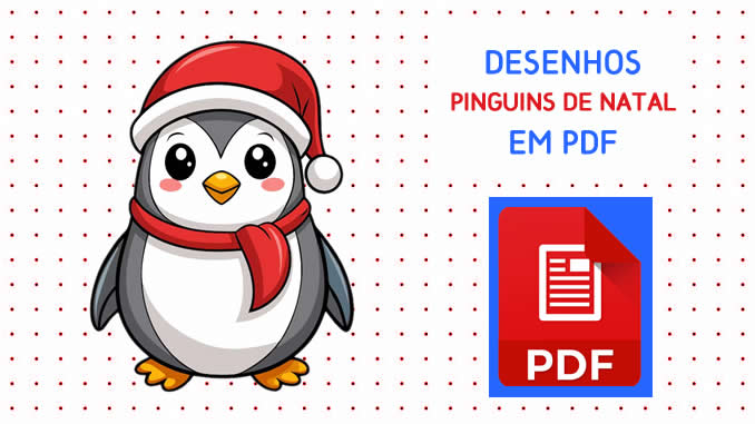Desenhos de Pinguins de Natal em PDF