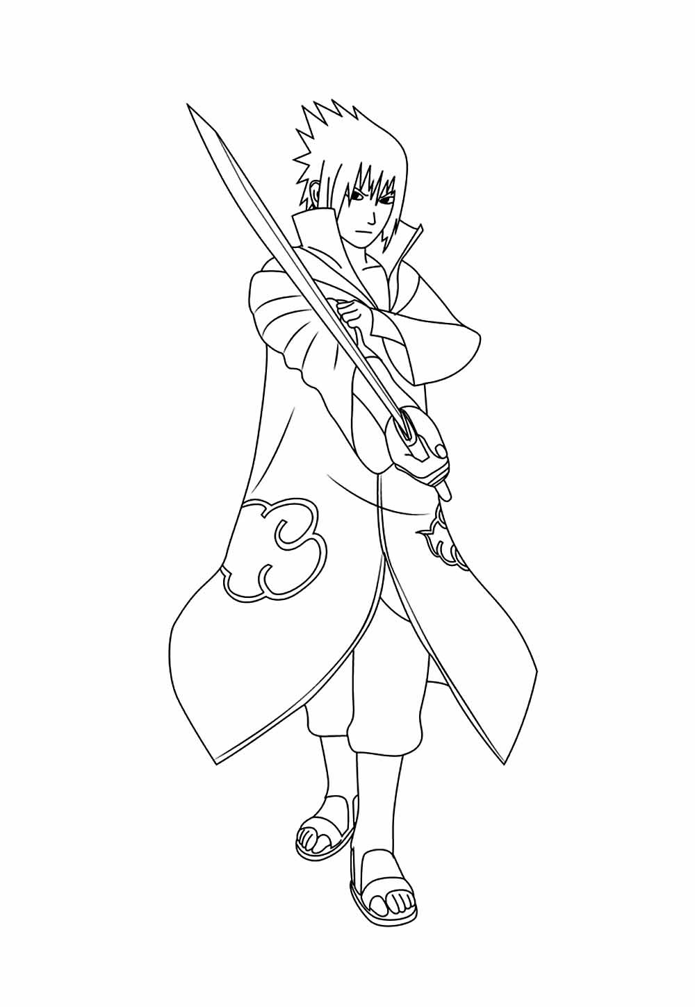 Desenho de Sasuke para colorir - Naruto