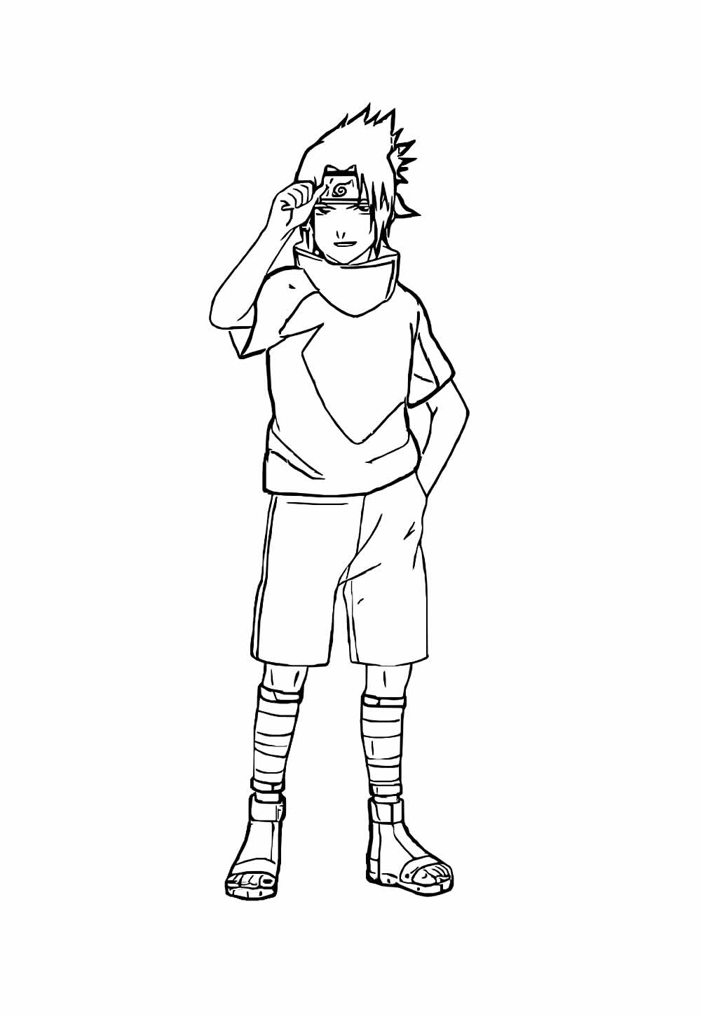 Desenho de Sasuke para colorir