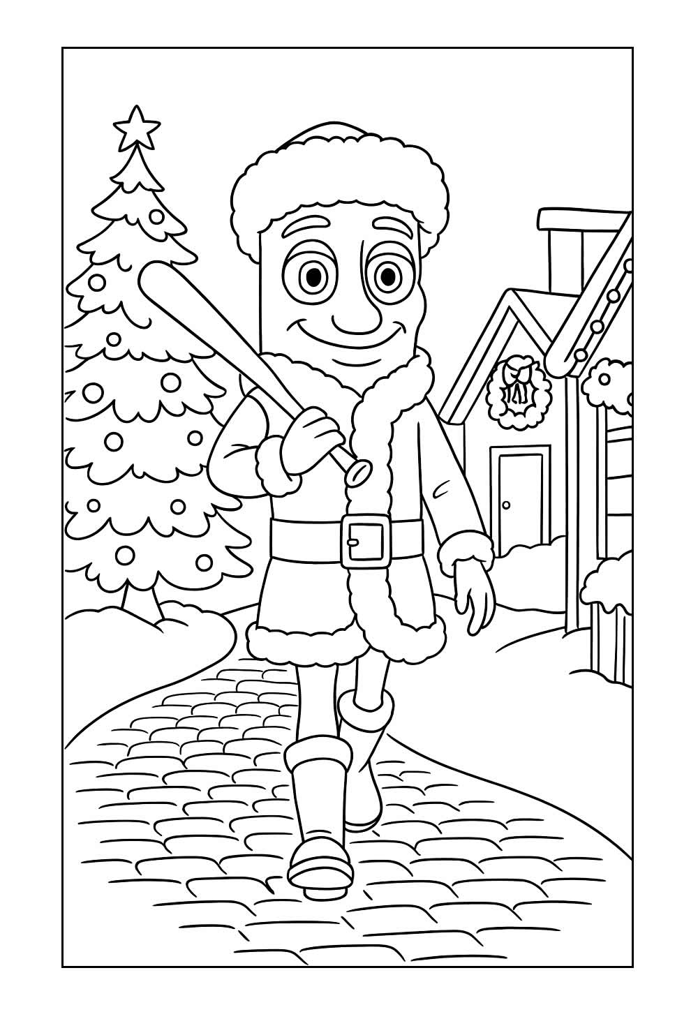 Desenho de Tralalero Tralala de Natal