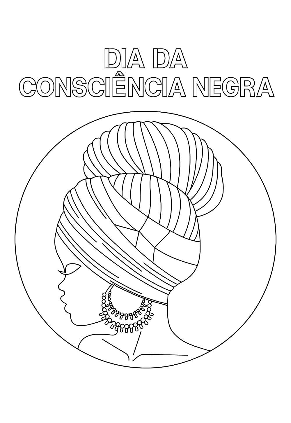 Desenho do Dia da Consciência Negra para colorir