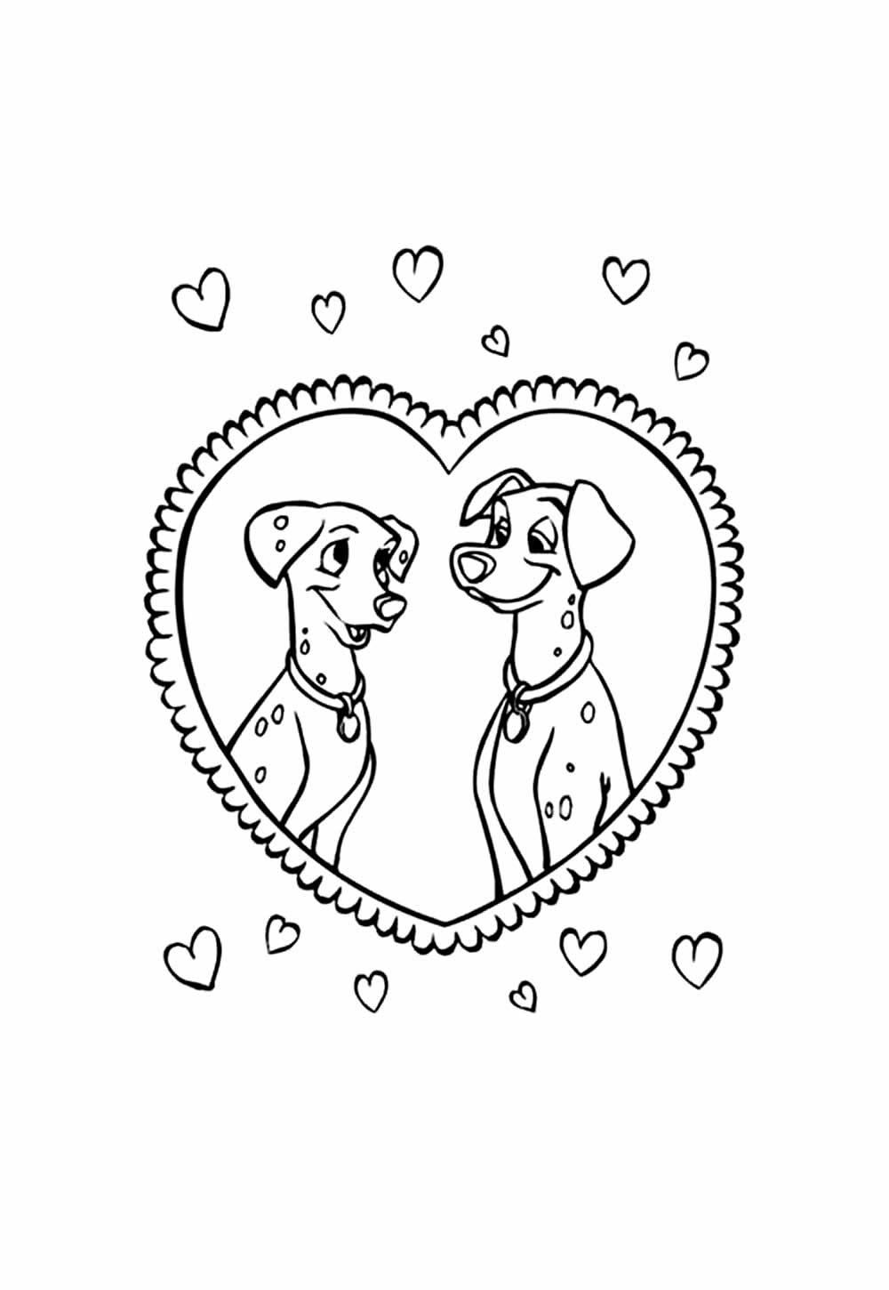 Desenho de 101 Dálmatas para colorir