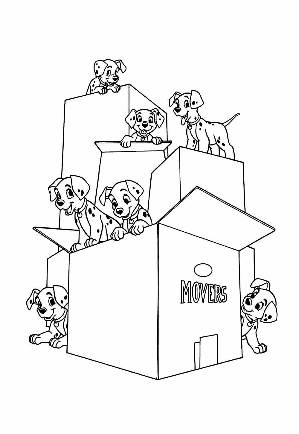 Desenho de 101 Dálmatas para pintar
