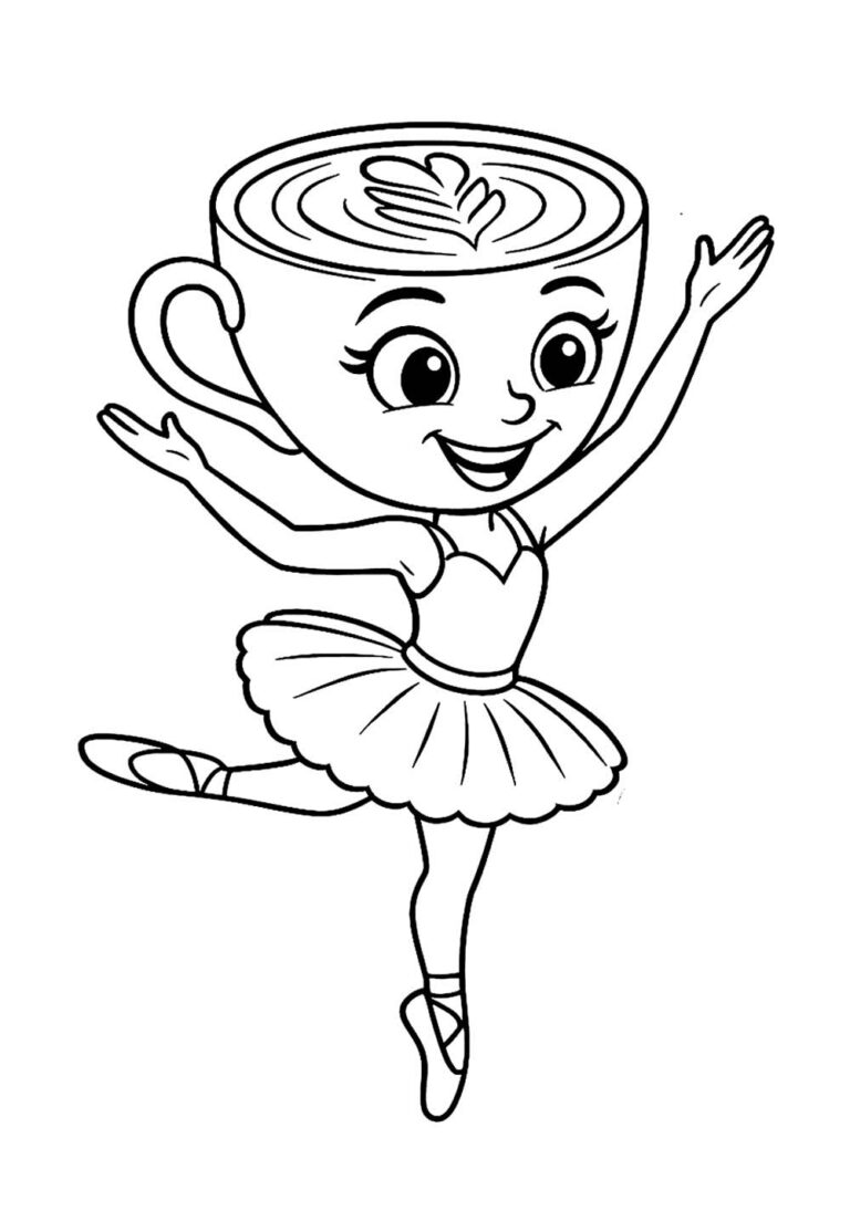 Desenhos da Bailarina Cappuccino para Colorir e Pintar - Tudo Para Colorir