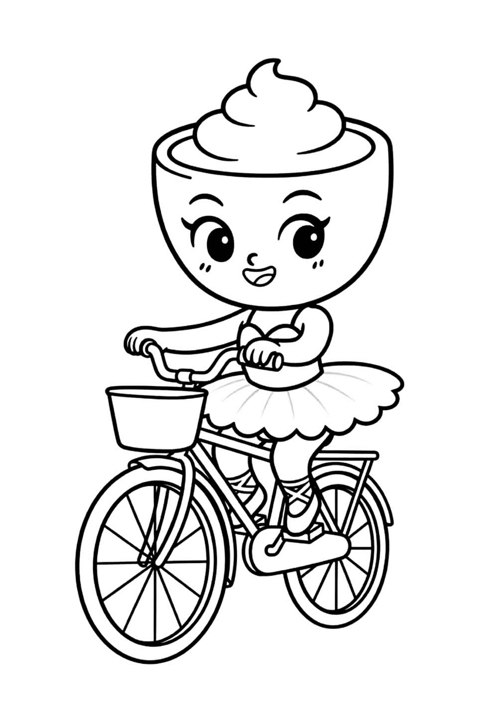 Desenhos de Bailarina Cappuccino na Bicicleta