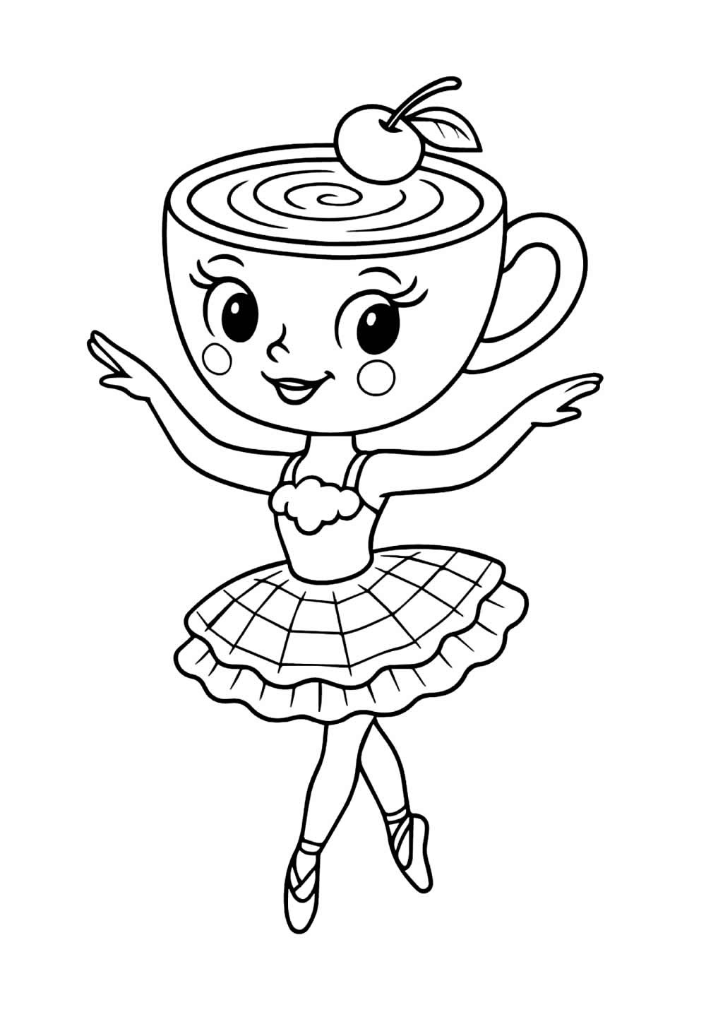 Desenhos de Bailarina Cappuccino para colorir