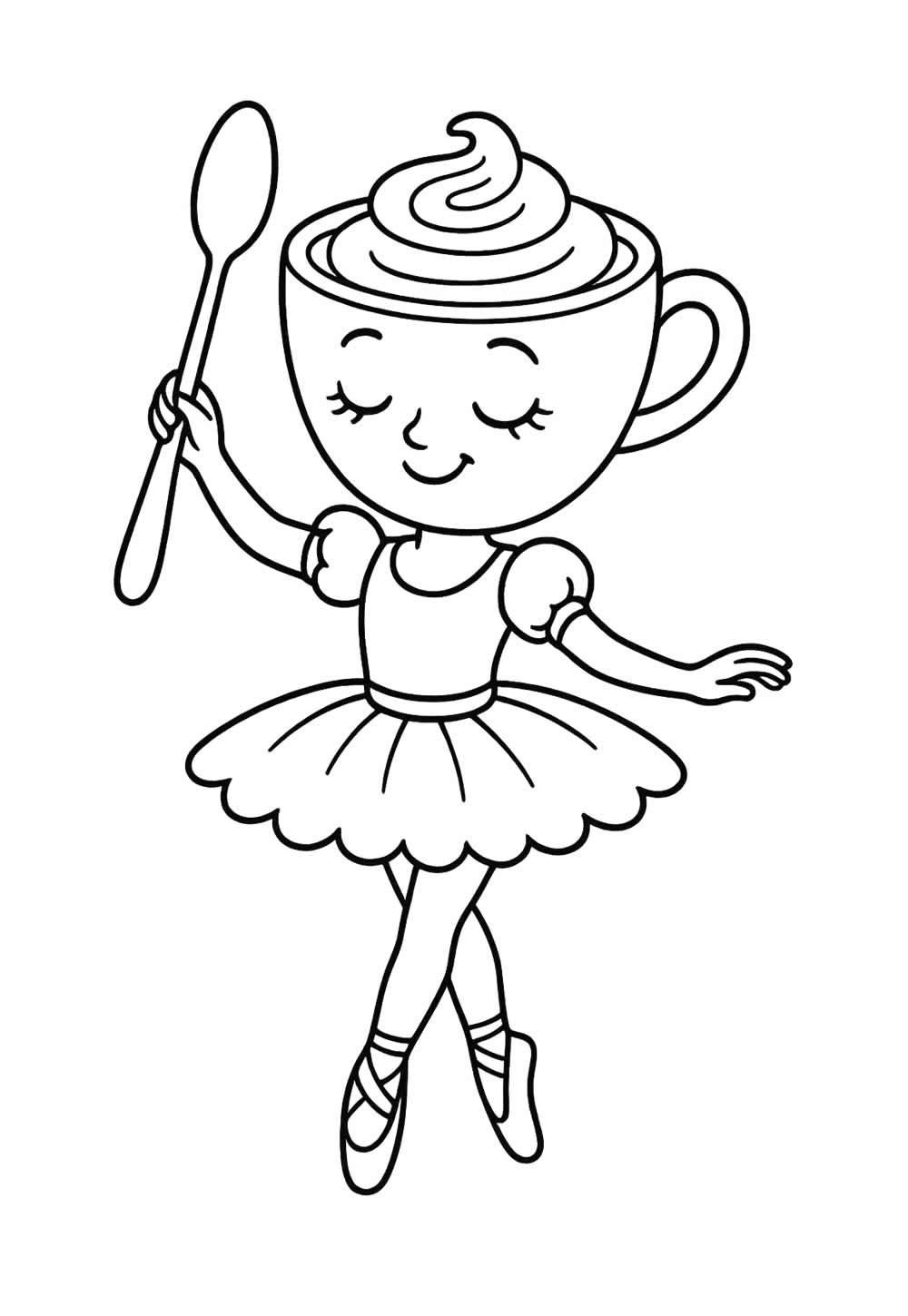 Bailarina Cappuccino para colorir