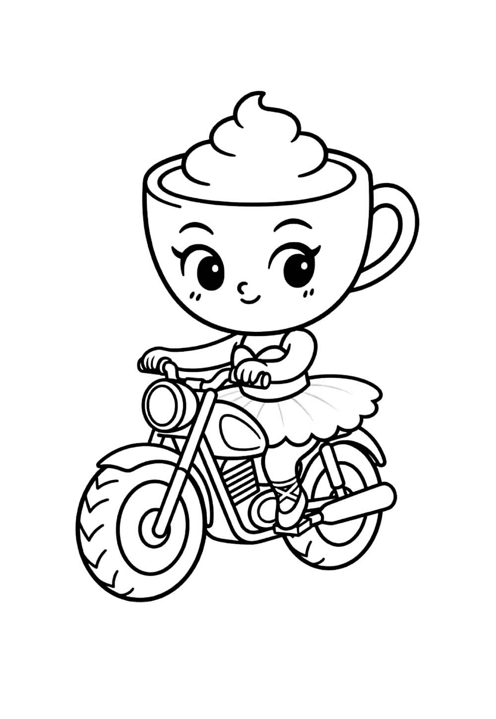Desenhos de Bailarina Cappuccino na Moto