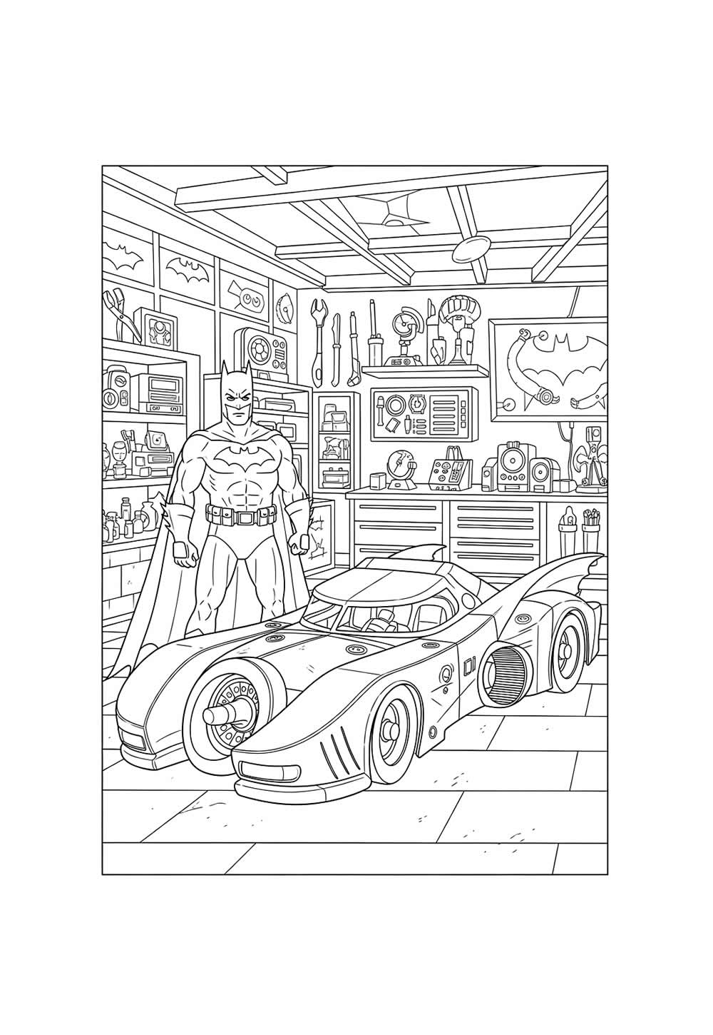 Desenho de Batmóvel para colorir