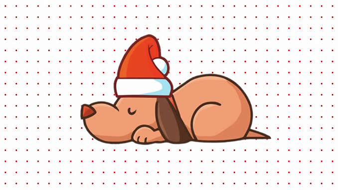 Desenhos de Cachorrinho de Natal para imprimir