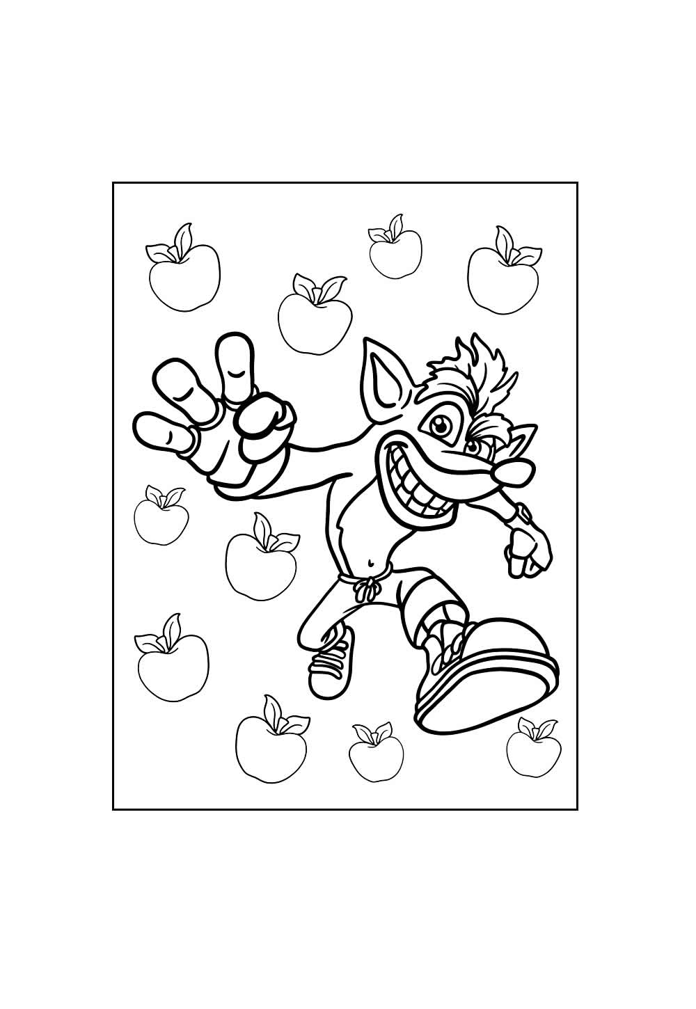 Desenho de Crash Bandicoot para pintar