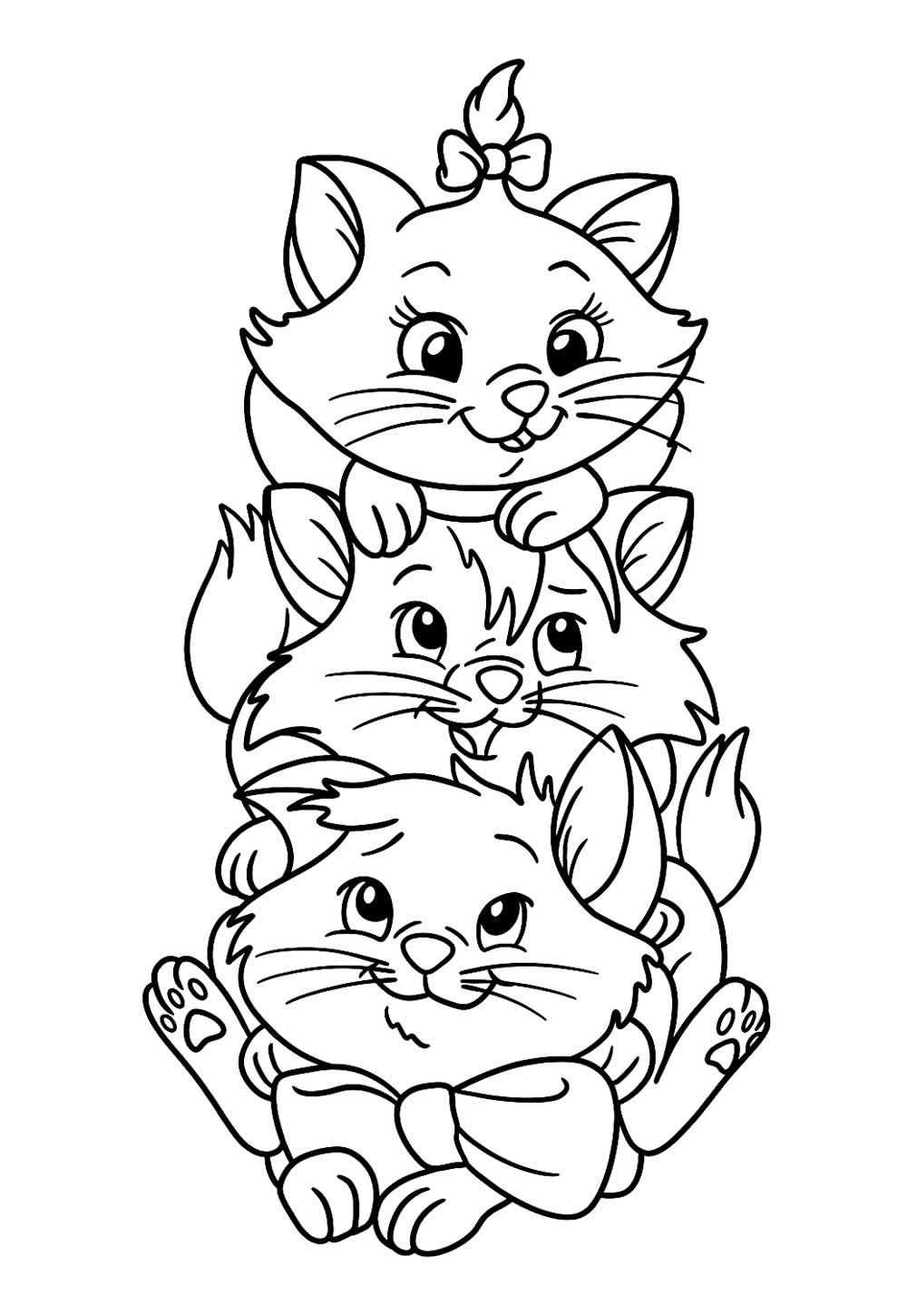 Desenho de Gatinha Marie para colorir