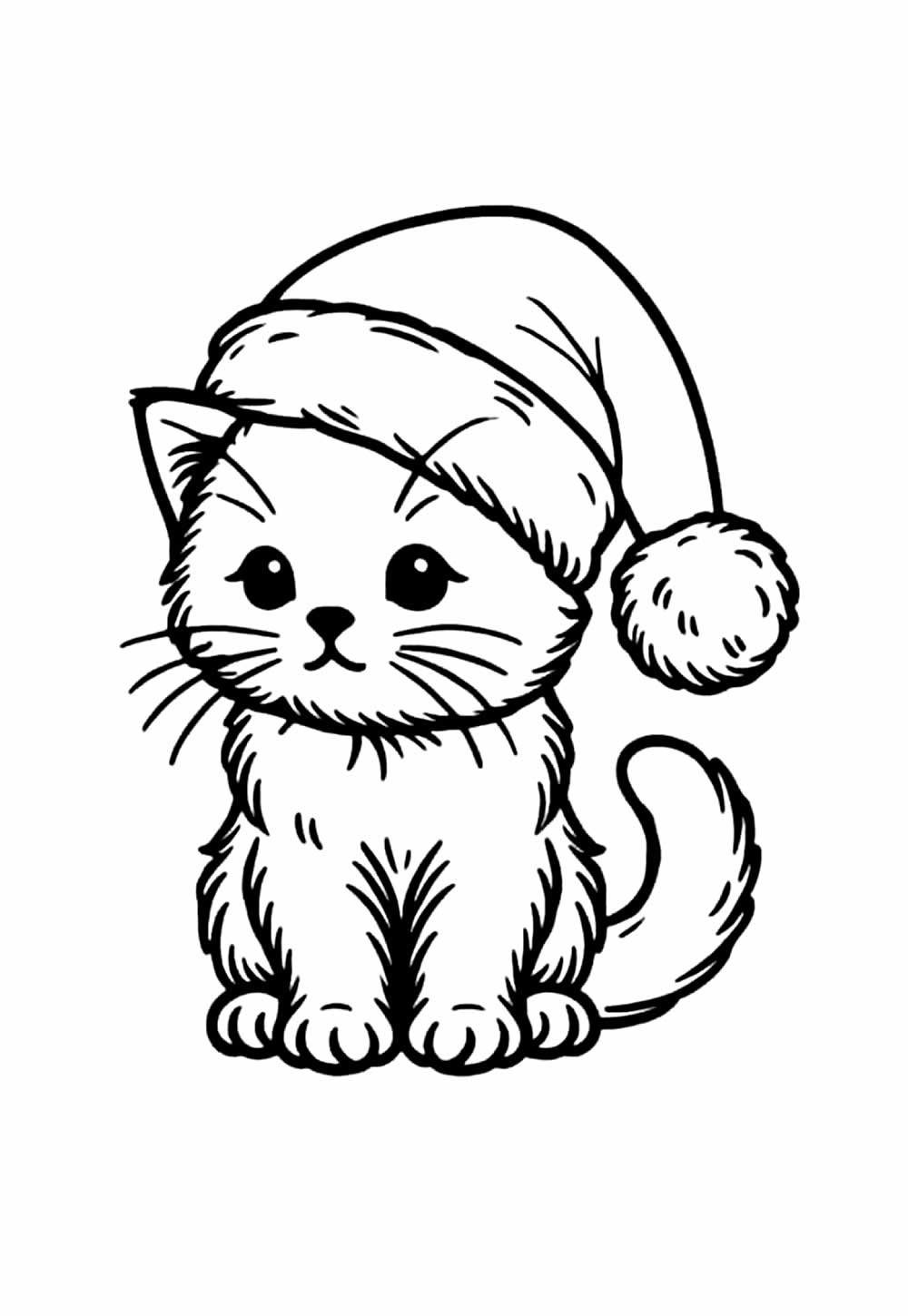 Desenho de Gatinho de Natal