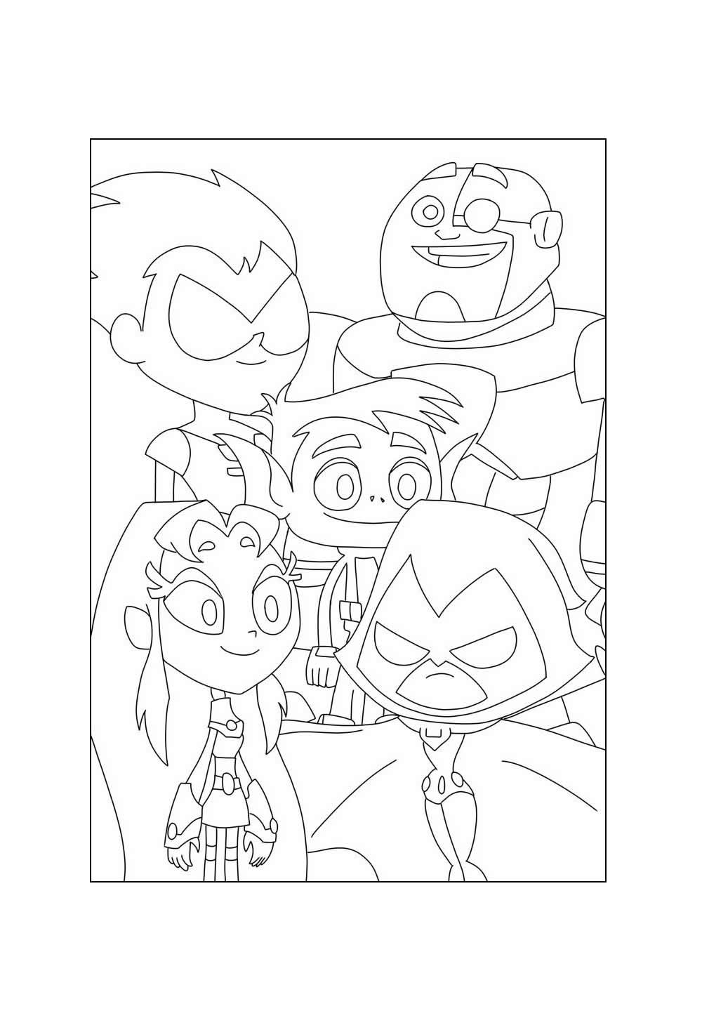 Desenho de Jovens Titãs para colorir