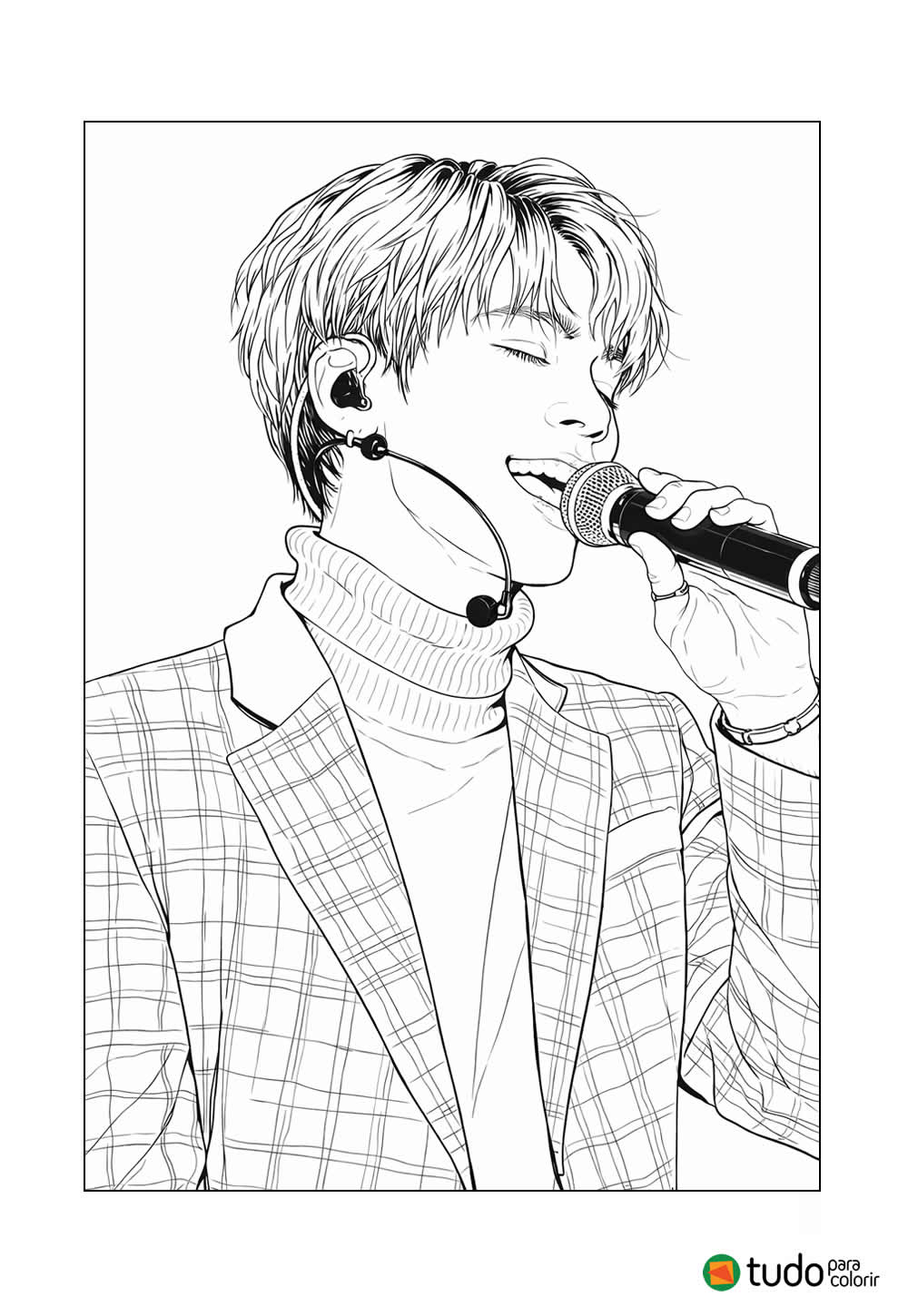 Desenho de K-Pop para pintar