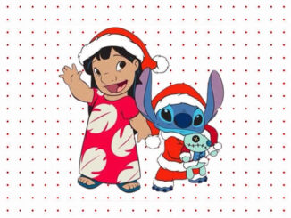 Desenhos de Lilo e Stitch de Natal para colorir