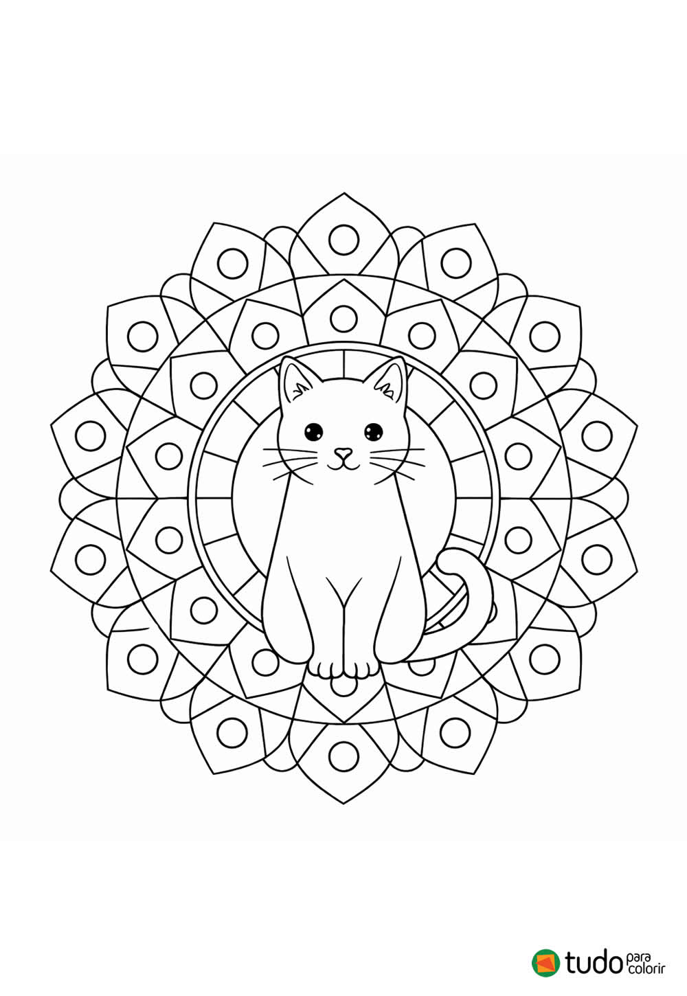 Mandala de Gatinho para pintar