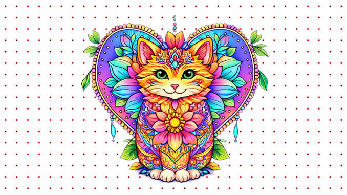 Desenhos de Mandala de Gato para colorir