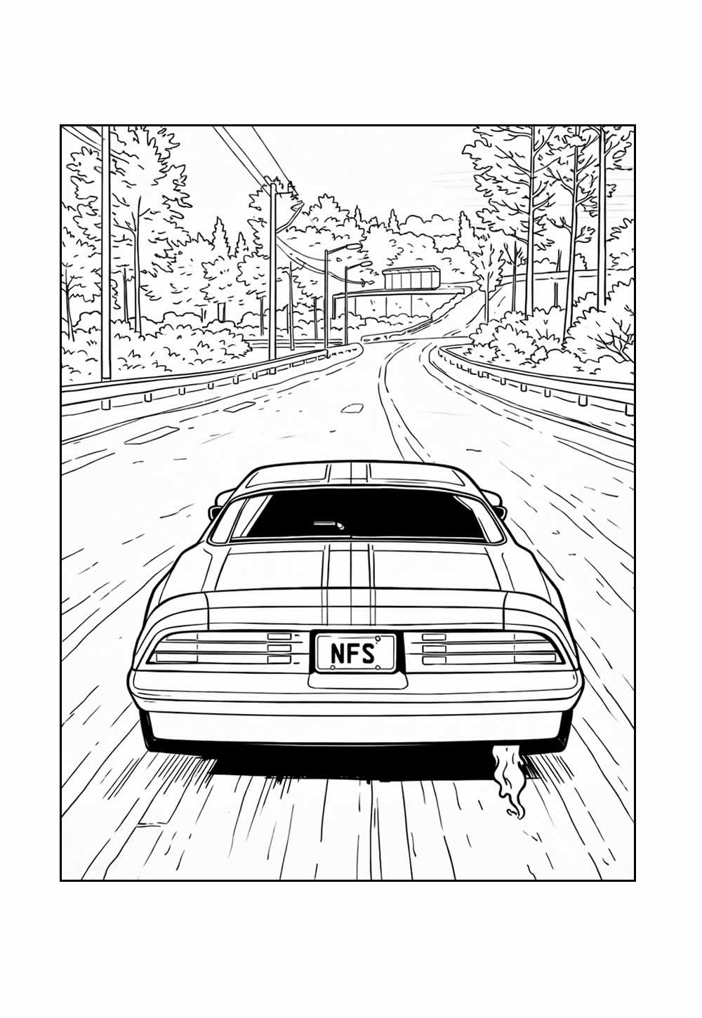 Desenho do jogo Need for Speed para colorir