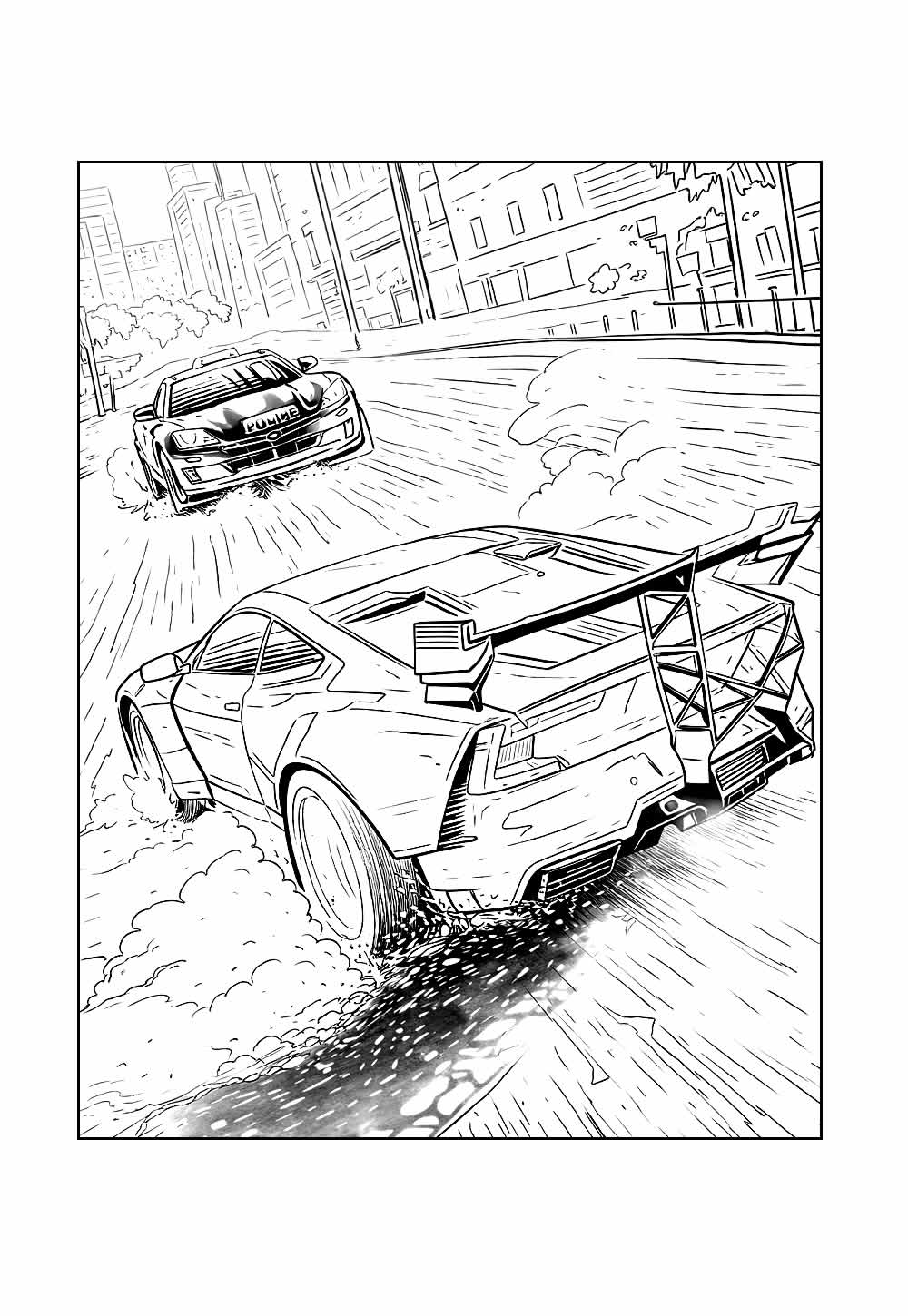 Desenho do game Need for Speed para colorir