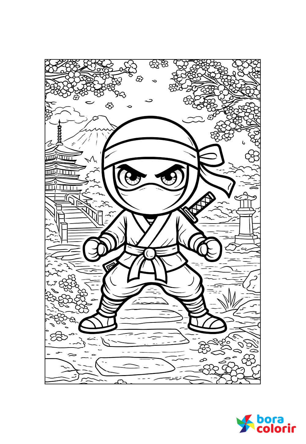 Ninja para colorir