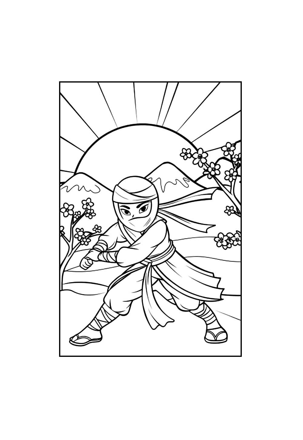 Desenho de Ninja para colorir