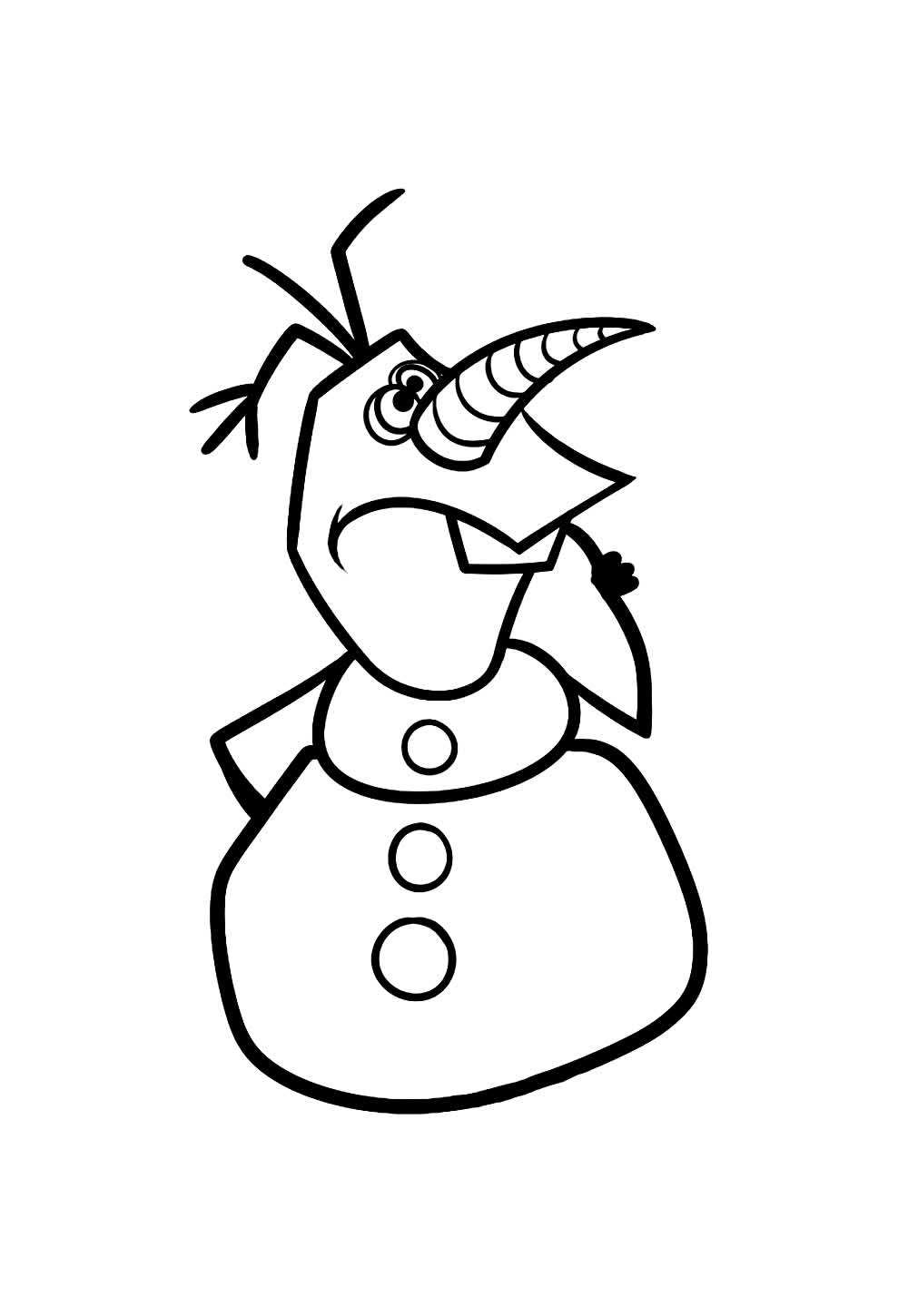 Desenho de Olaf para pintar
