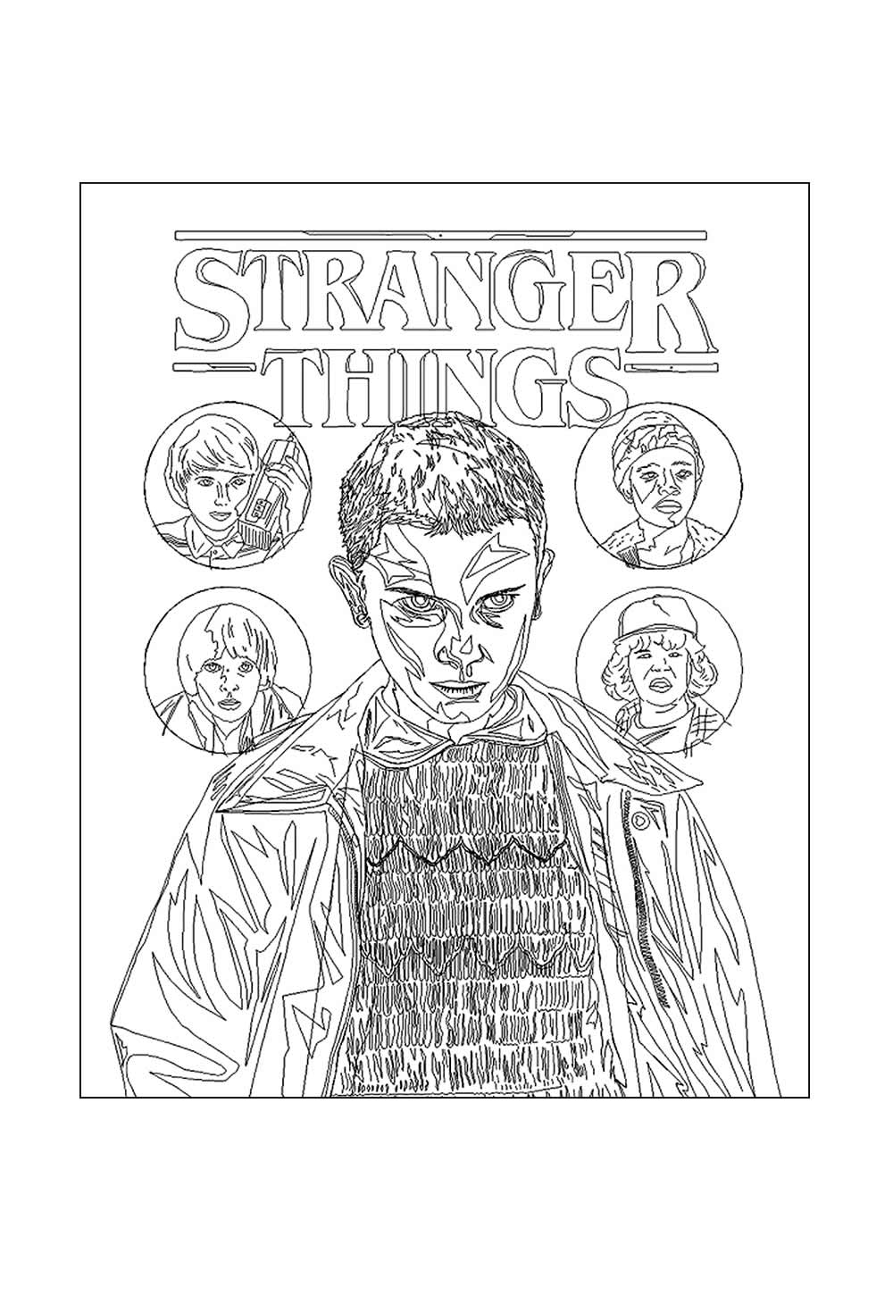 Desenho de Stranger Things para pintar