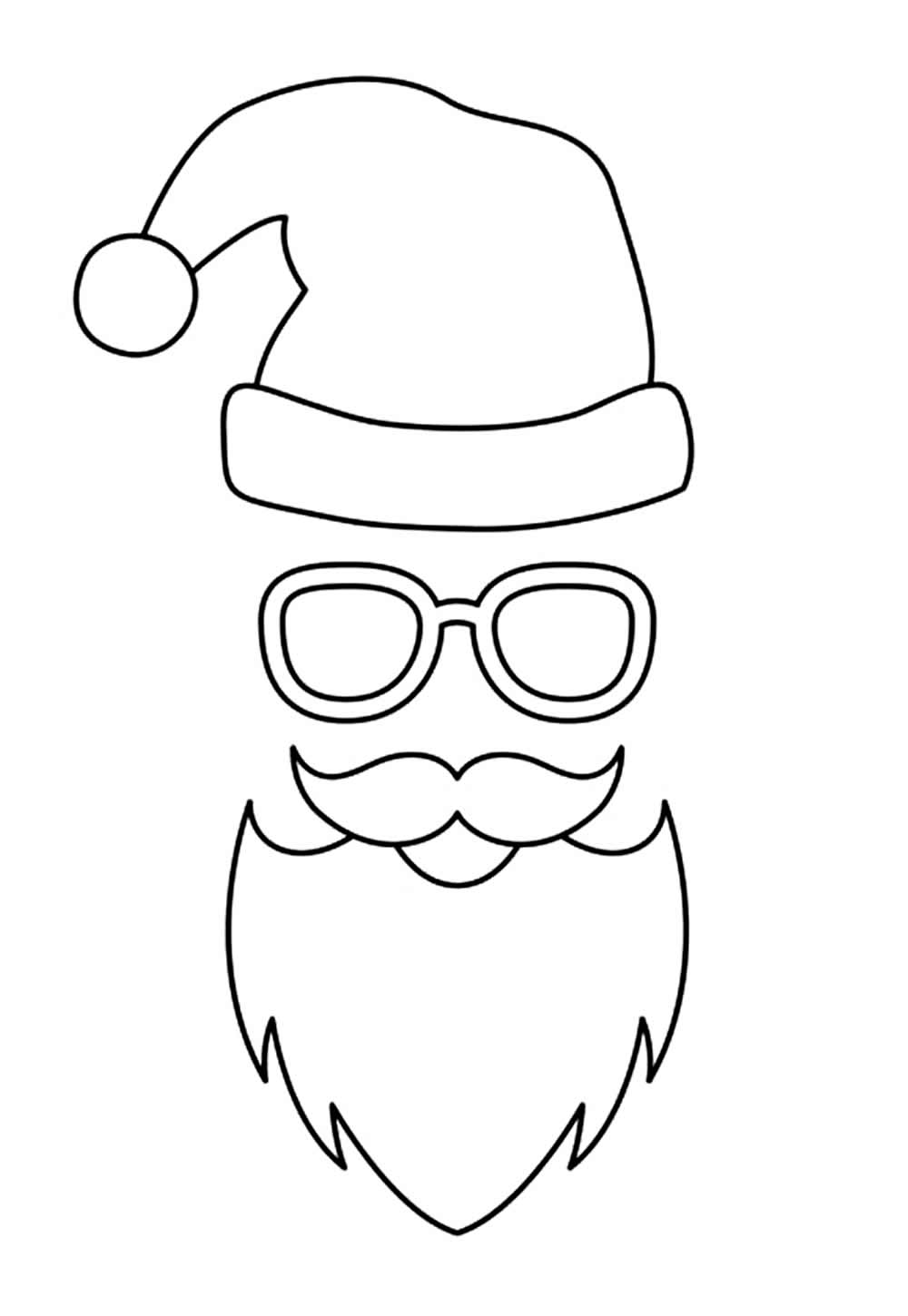 Máscara de Papai Noel para colorir