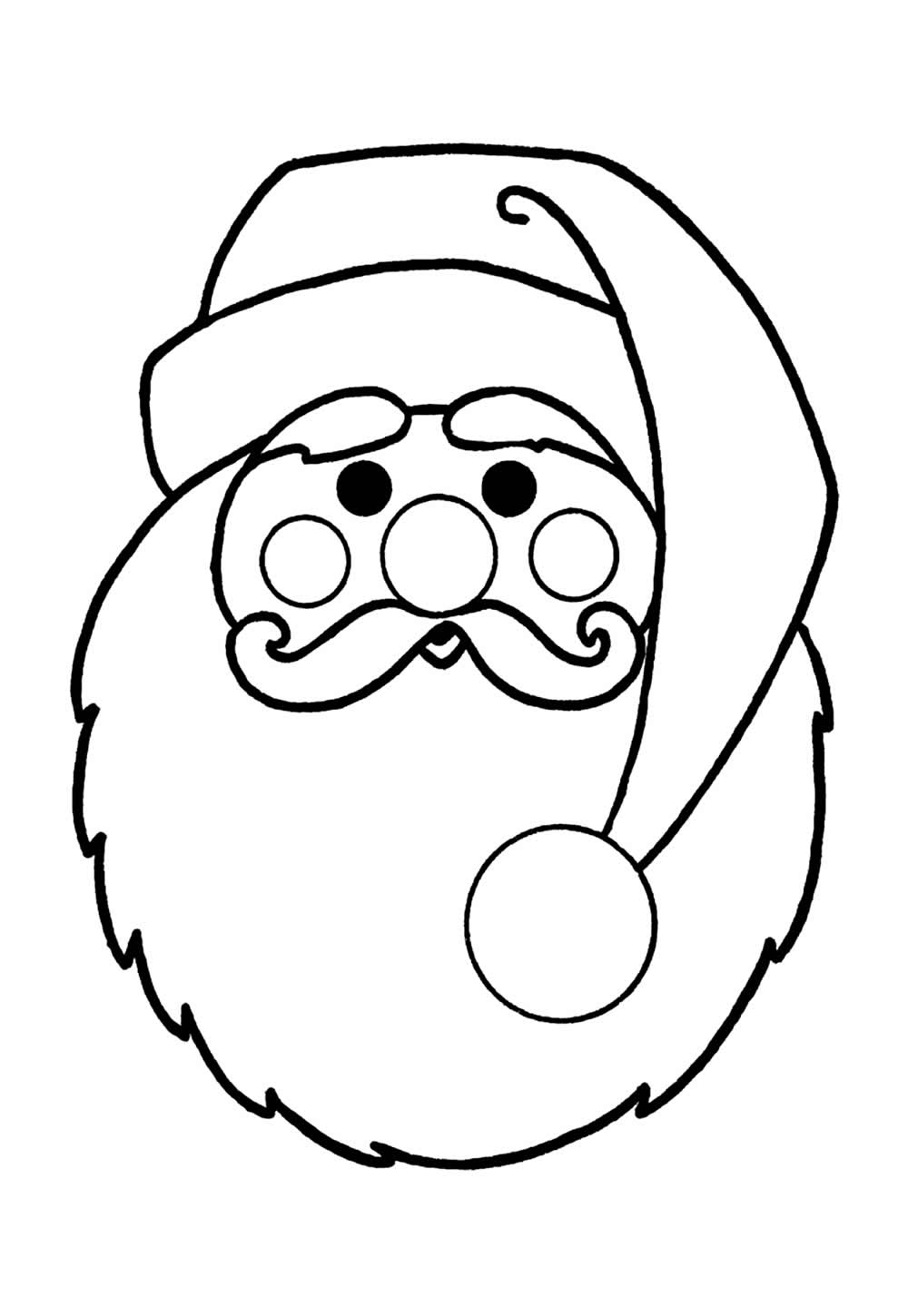 Máscara de Papai Noel para colorir