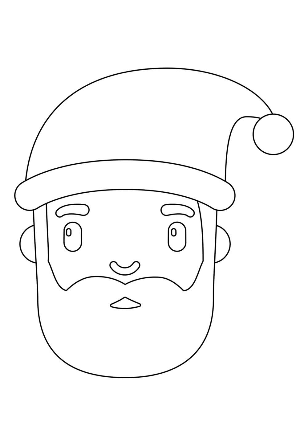 Máscara de Papai Noel para colorir
