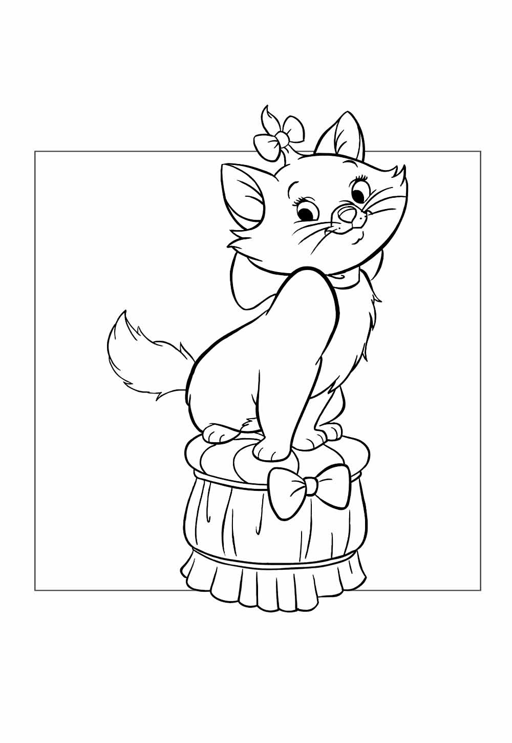 Desenhos de Aristogatas para pintar - Gatinha Marie