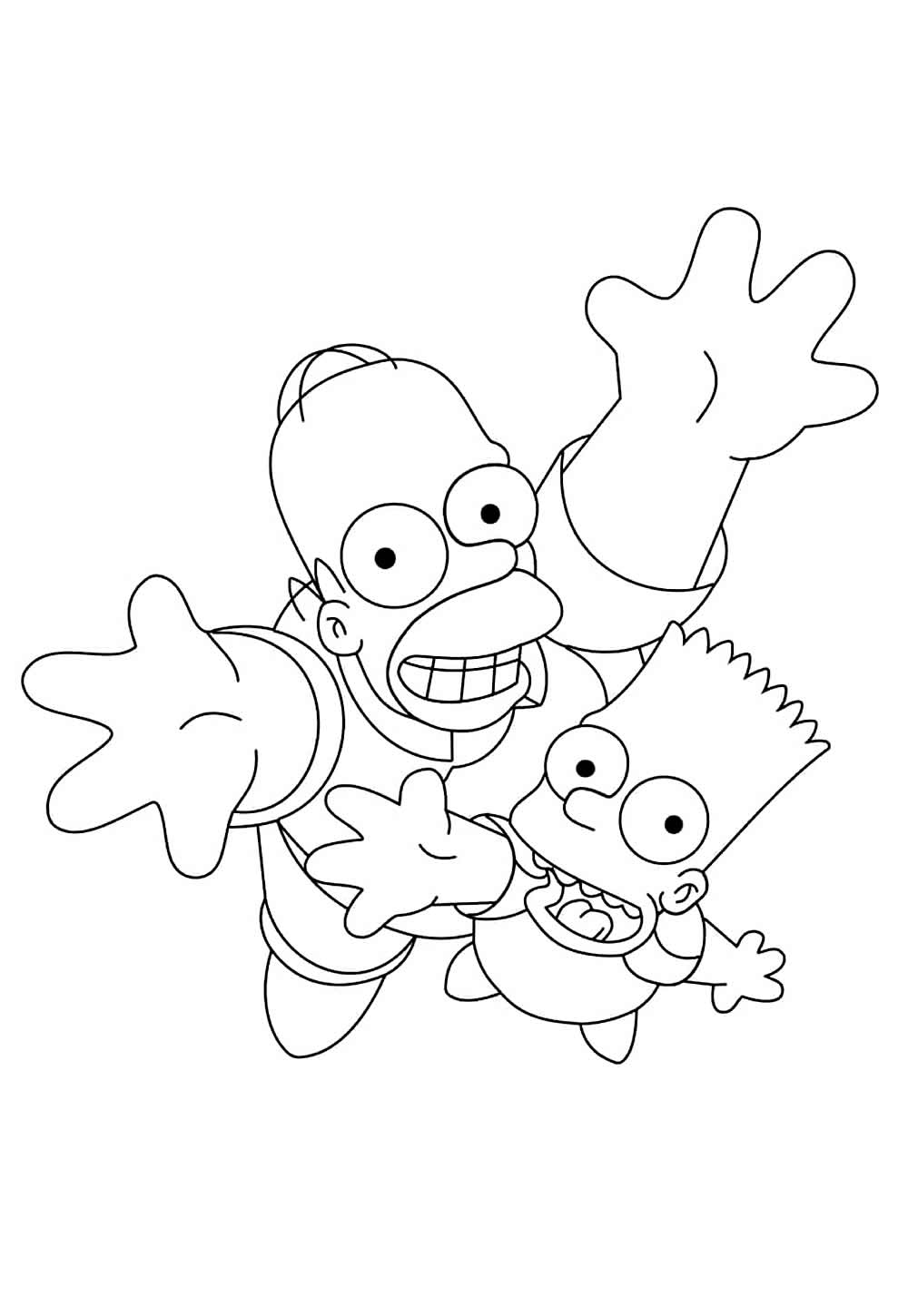 Bart e Homer Simpson para pintar