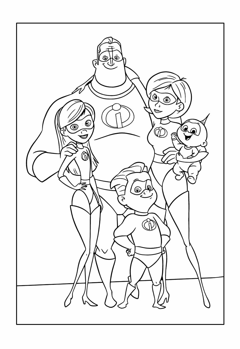 Desenho de Os Incríveis para colorir