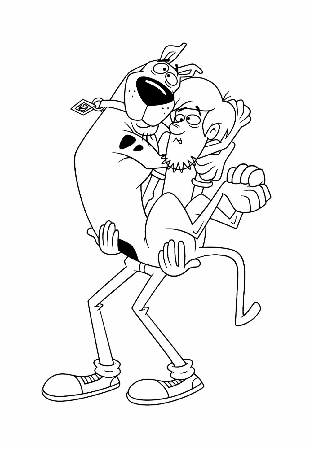 Desenho de Scooby-Doo e Salsicha para colorir