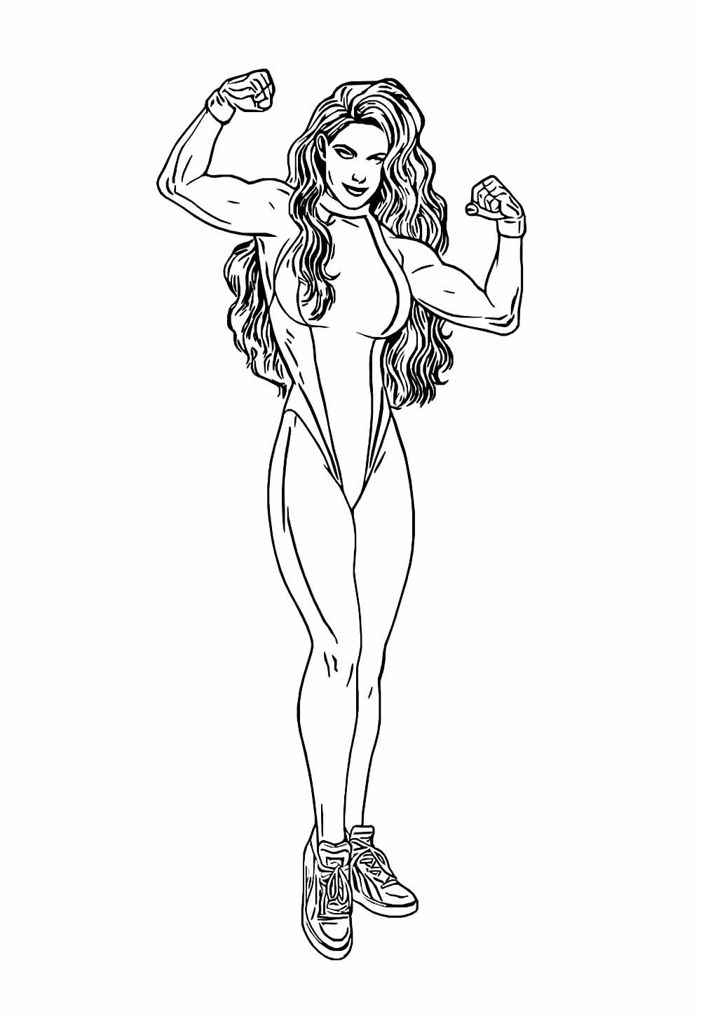 Desenho da Mulher-Hulk para pintar