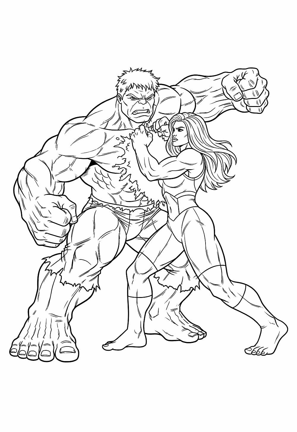 Desenho da Mulher-Hulk para colorir