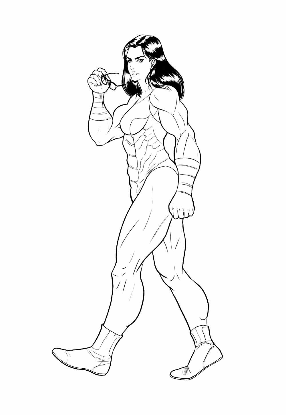 Desenho da Mulher-Hulk para colorir