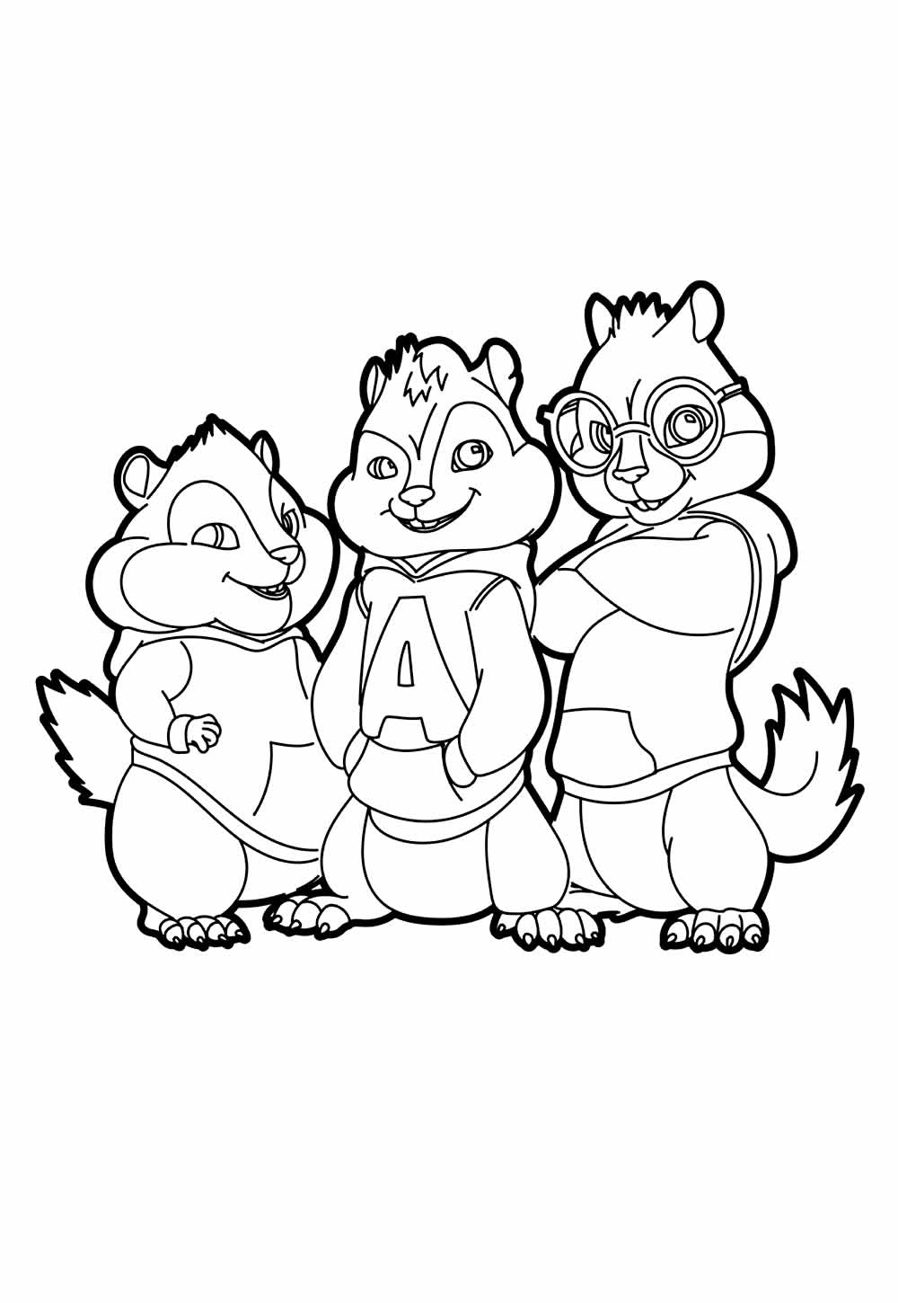 Desenho de Alvin e os Esquilos para colorir