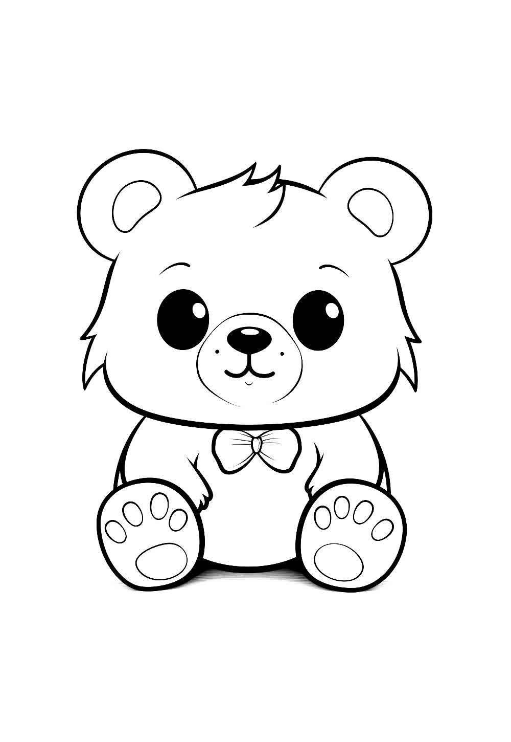 Desenho de Ursinho Kawaii para colorir