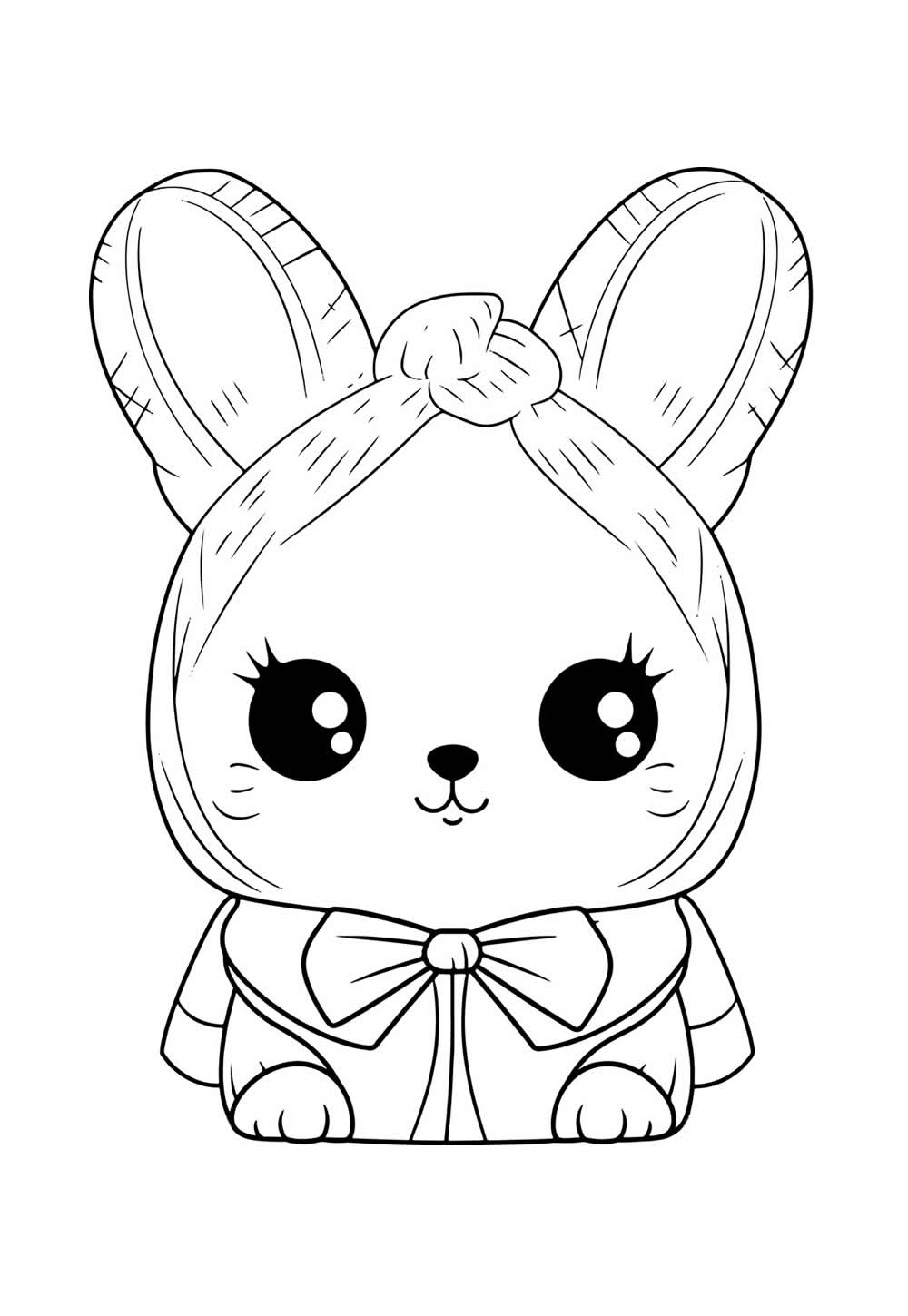 Desenho de Coelhinho Kawaii para colorir