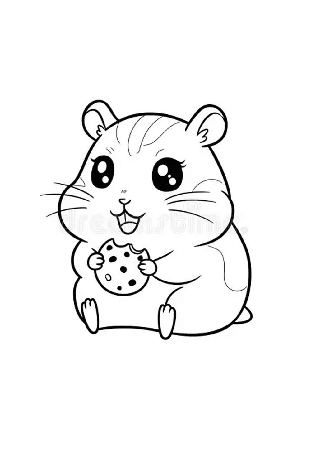 Desenho de Esquilo Kawaii para colorir