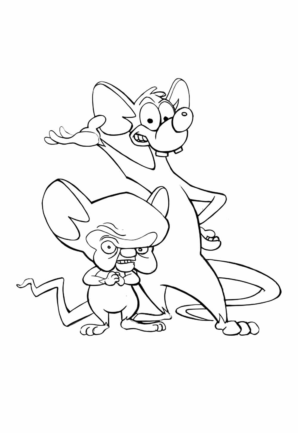 Desenho de Animaniacs para imprimir - Pinky e Cérebro