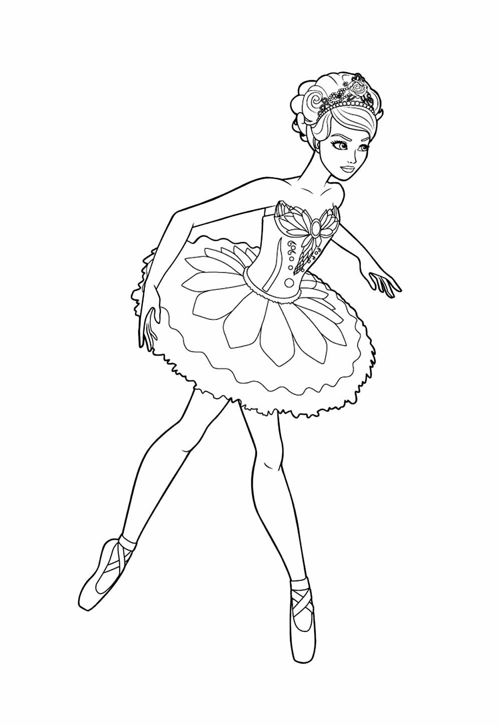 Desenho da Barbie Bailarina para colorir