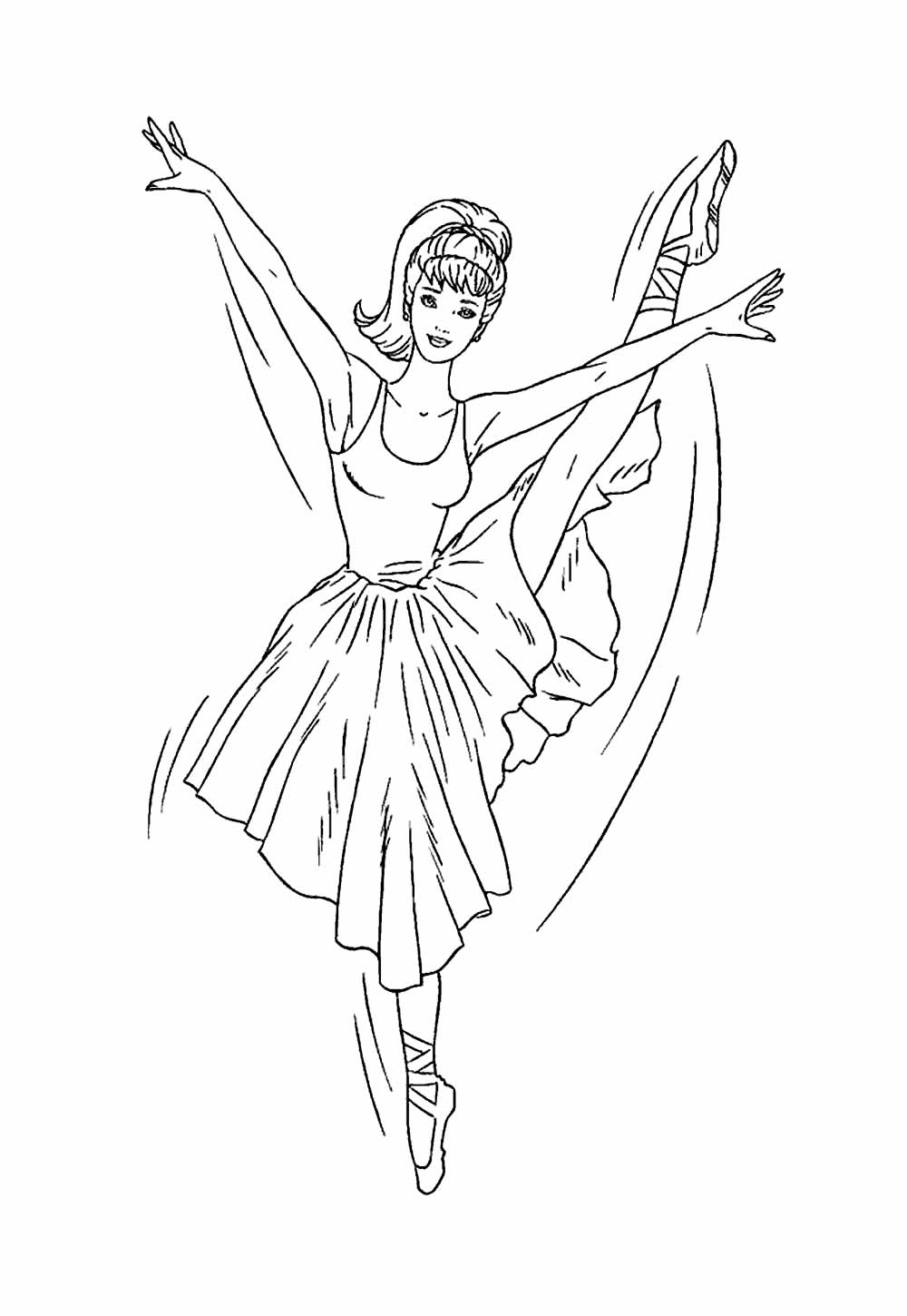 Desenho da Barbie Bailarina para pintar