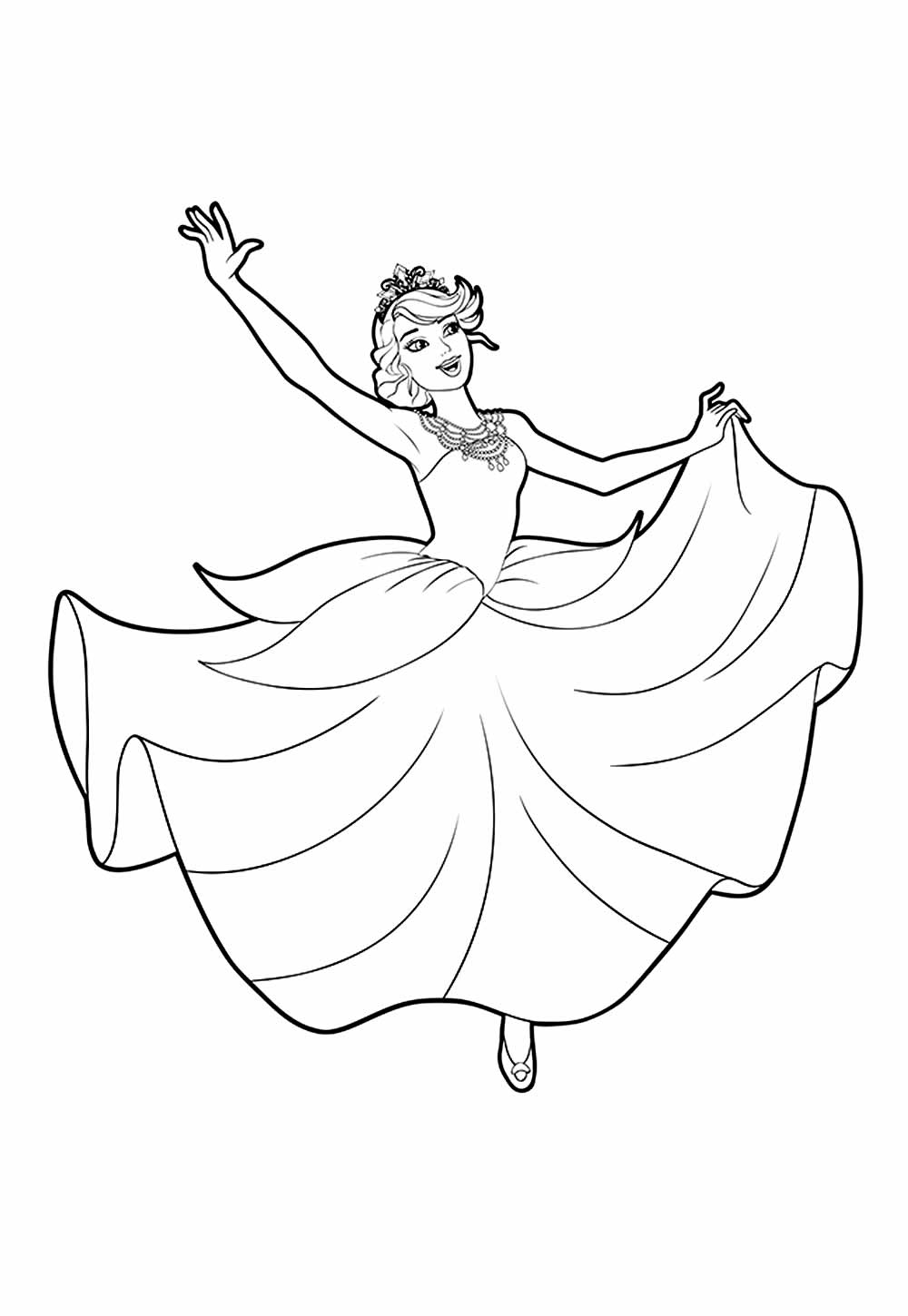 Desenho da Barbie Bailarina para colorir